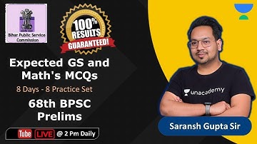 Expected GS & Maths Questions | 68th BPSC Prelims | Saransh Gupta