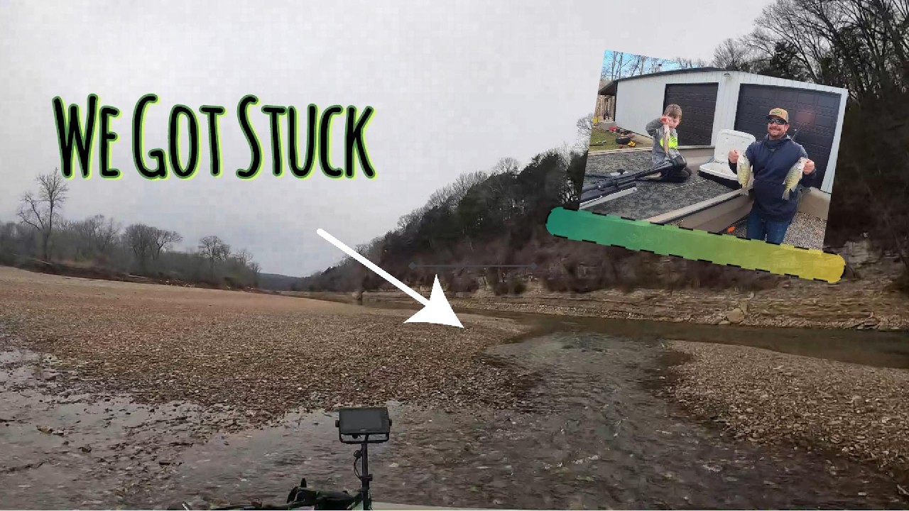 River crappie fishing with LOW water levels out of a jet boat