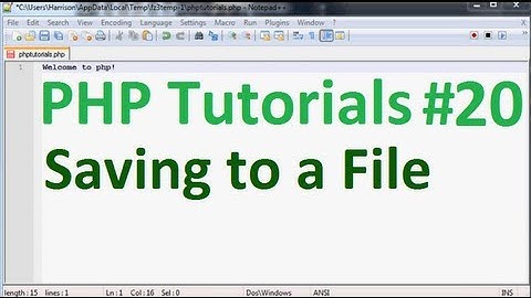 Basic PHP Programming Tutorial 20: Saving to a File / writing and appending