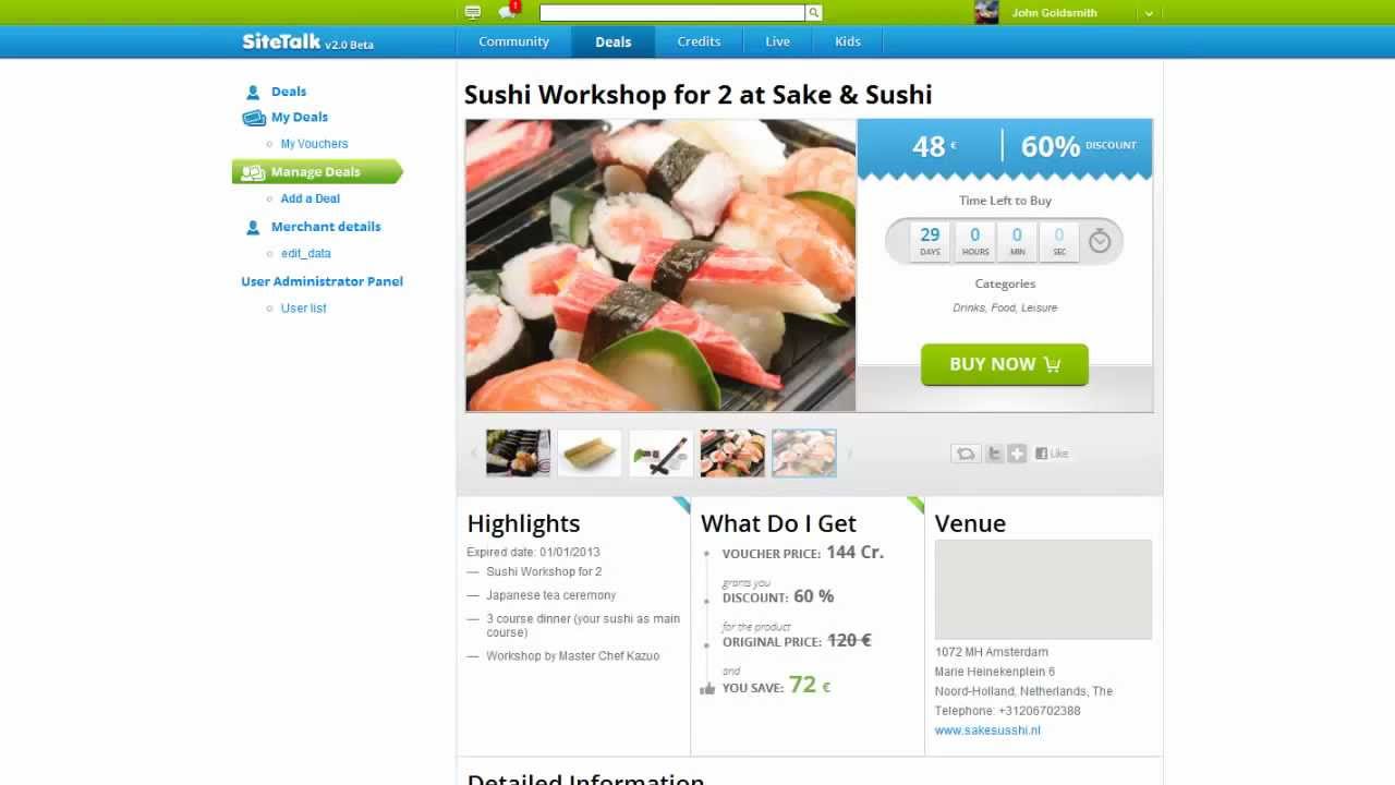 SiteTalk Video Tutorial - How to add a Deal