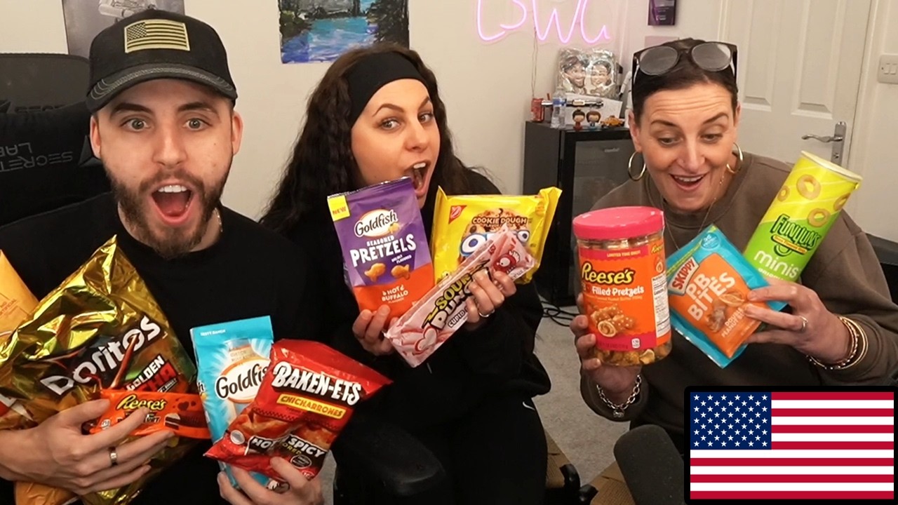 British Family Trying AMERICAN SNACKS for the FIRST TIME!