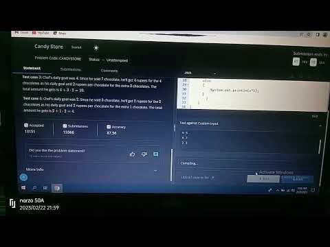 Candy Store starter 78 CodeChef Solution in java#sarthak096🔥👆.