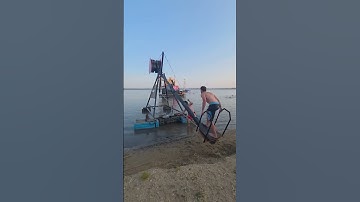 A man is launched by a catapult. AI video.