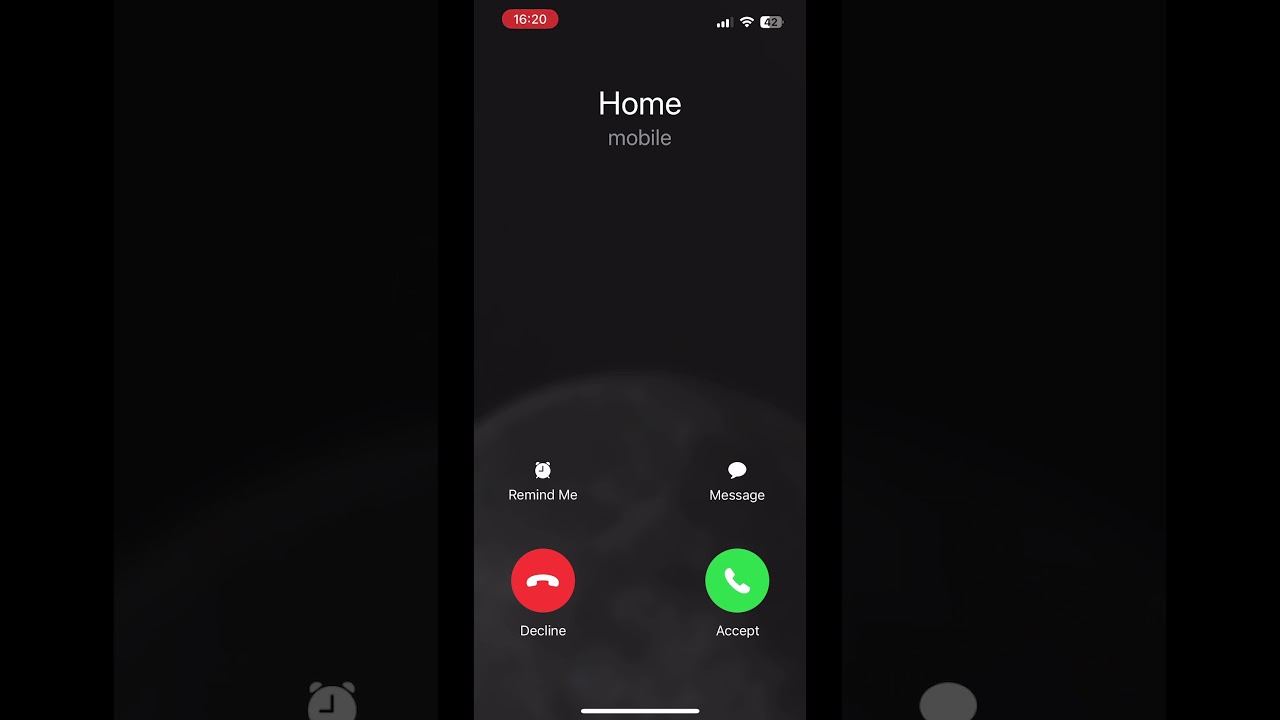 Screen record of Iphone 14 incoming call