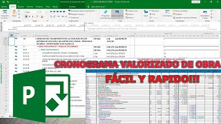 VALUED CONSTRUCTION SCHEDULE WITH MS PROJECT EASY AND FAST