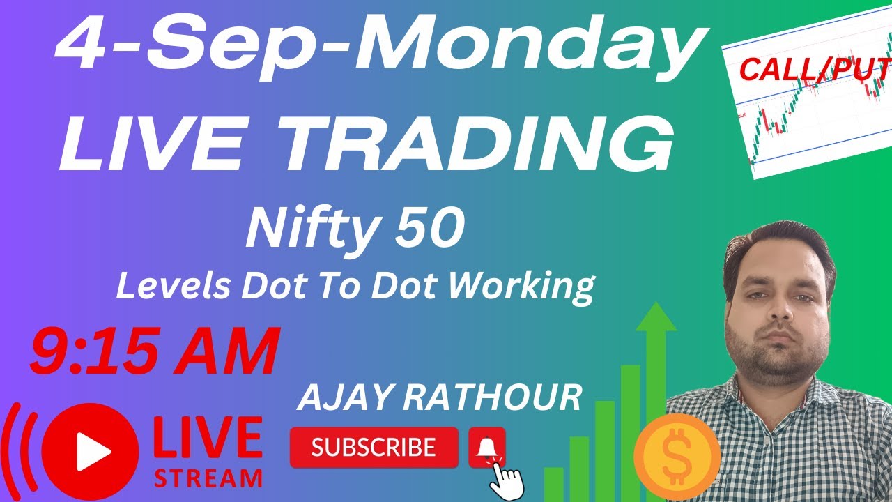 Monday 4 Sep | Nifty 50 Live Trading | Dot To Dot Levels | Ajay Rathour ...
