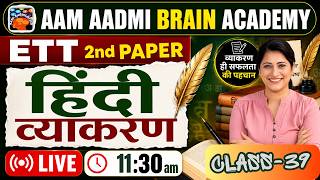 ETT 2nd Paper हिंदी व्याकरण | Hindi Grammar Class | Live 3:30 PM | Aam Aadmi Brain Academy