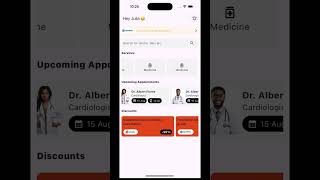 Medical app UI inspiration developed using Flutter