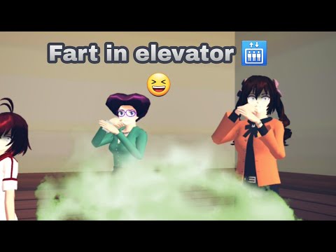 Fart inside the elevator 🛗 😅 🤣 funny video/ Sakura school simulator