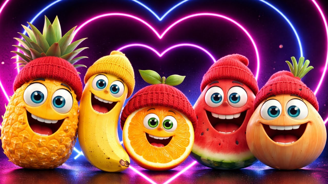 Sensory Fruits Fun Time 🌈🍓 | Cute Fruit Characters Dancing and Learning Colors