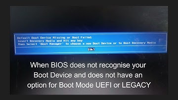 LENOVO Default Boot Device Missing FIX no Boot Mode options in BIOS