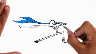 Draw Stickman Sword Drawing Tutorial | Easy Weapon Sketch 