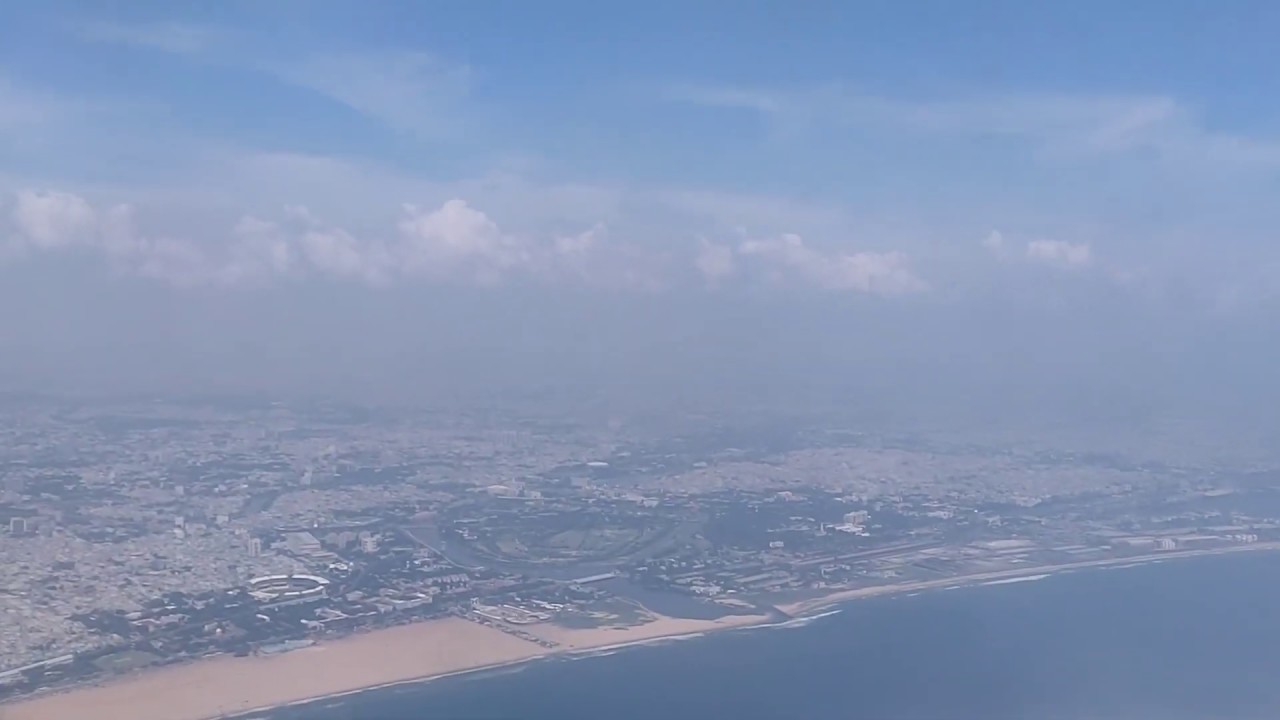 Aerial view of Marina beach|Hubli To Chennai | IndiGo A320 | Beautiful Chennai | Landing Timelapse |