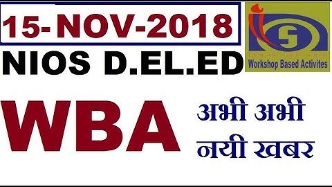 nios deled wba latest news, WORKSHOP BASED ACTIVITY | Online Partner