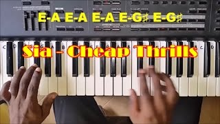 Video thumbnail of "How To Play Cheap Thrills by Sia - Easy Piano Tutorial"