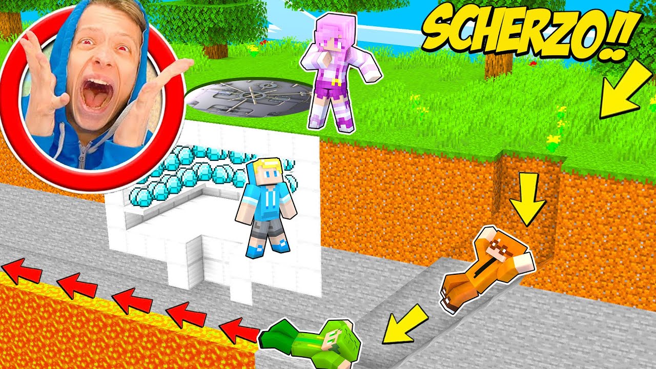 MEGA SCHERZO CON L'ENTRATA SEGRETA NEL BUNKER SU MINECRAFT!!