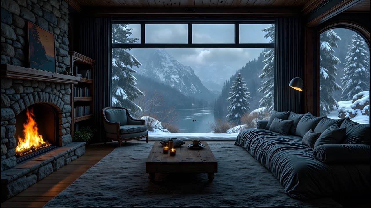 Cozy Fireplace & Soft Piano Music – Relaxing Winter Ambience for Deep ...