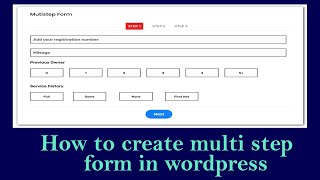 How to create multi step form in WordPress | In Hindi News