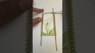 Cute Cala Lilly mini art #cardcreations #watercolorpainting #makeacard #diy #miniart #flowerart