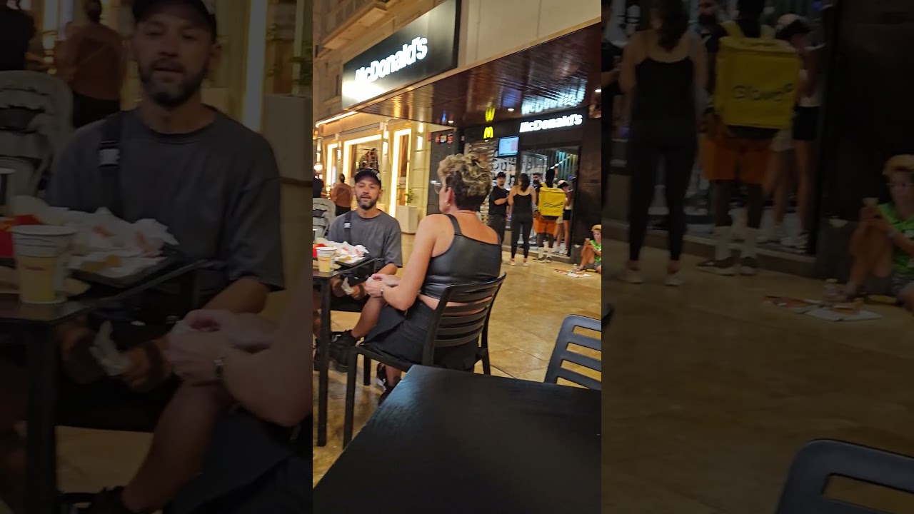 McDonald’s Terrace at Alicante Explanada at Night 🌙🍔 | No Spain No Gain