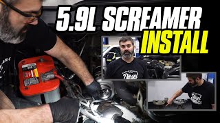HOW TO Install a 5.9L Cummins Turbo | BD DIESEL SCREAMER TURBO Largest Stock Turbo Upgrade For The 12 Valve Cummins