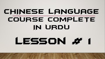 Learn Chinese Language Course Complete Chinese In Urdu Hindi Studying in Chinese | Lecture #1