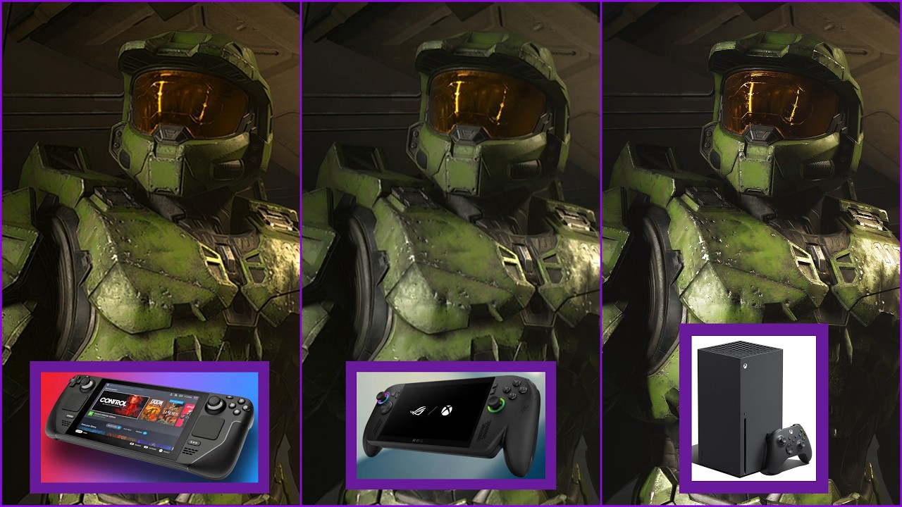 Steam Deck VS Asus Rog Xbox Ally X VS Xbox Series X | Halo Infinite Graphics Comparison