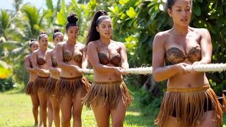 Amazon Women Forest Life Playing Tag Of War