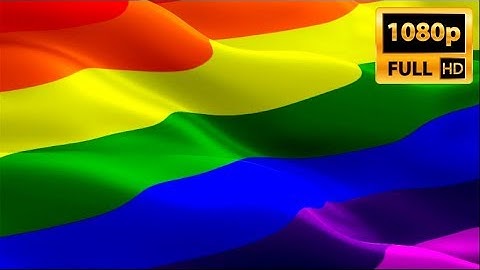 Gay flag Closeup 1080p Full HD 1920X1080 footage video waving in wind. Rainbow flag Full HD