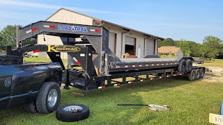 Stacked My Old Trailer On My New Trailer While Towing A Chevy Square Body | Hotshot Trucking