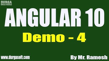ANGULAR 10 tutorials || Demo - 4 || by Mr. Ramesh On 15-01-2021 @7:30PM
