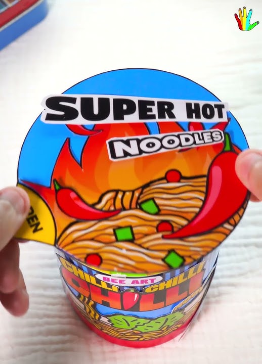 DIY miniature spicy 🌶 Super Hot CHILLI paper Noodles 🍜🥵 #beeart #noodle #diy #diypaper #noodles