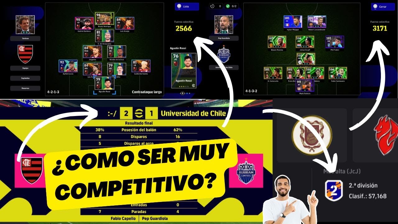 CR FLAMENGO - EJEMPLO DE COMO SER MUY COMPETITIVO - GRAN PARTIDO CONTRA RIVAL DIVISION 2 #efootball