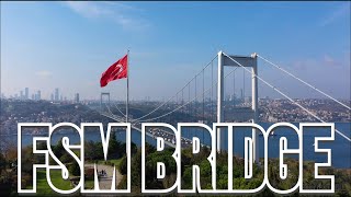 Fatih Sultan Mehmet (FSM) Bridge -Copyright Free Drone Footage - Istanbul in 4K