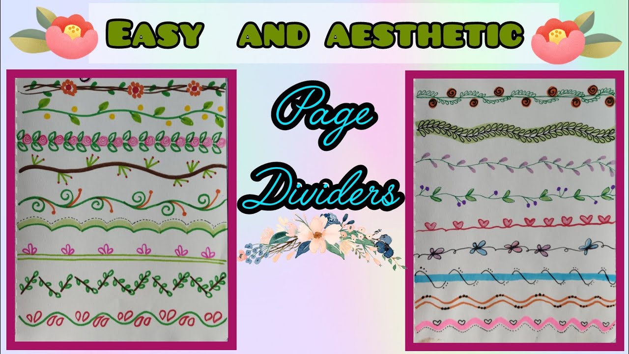 🌿Easy and Aesthetic page dividers /border designs 💗🎀 - YouTube