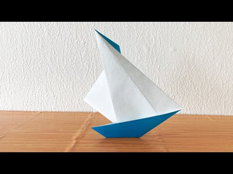 海の乗り物おりがみ】とても簡単なヨットを作ってみた。 - YouTube