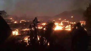Massive fire engulfs 400-year-old Chinese village