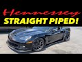 800hp Hennessey Tuned Chevy Corvette ZR-1 6.2L SUPERCHARGED V8 True Dual Exhaust w/ STRAIGHT PIPES!