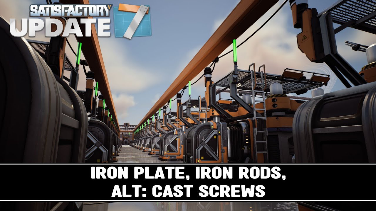 Satisfactory Mega Factory Iron Plate, Iron Rods, Cast Screws EP07