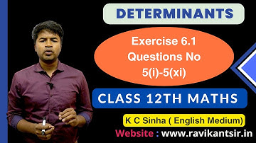 Determinants - Exercise 6.1 Questions No 5(i)-5(xi) - K C Sinha Class 12th Math