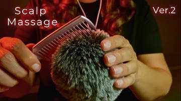 *ASMR* Fluffy Mic Scratching And Brushing Ver.2 (No Talking, Soft Brown Noise with Crinkles)