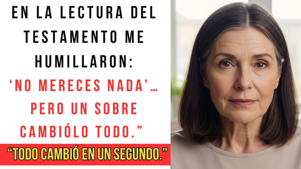 En la lectura del testamento me humillaron: ‘No mereces nada’… pero un sobre cambiólo todo.