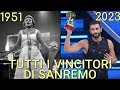 TUTTI I VINCITORI DI SANREMO DAL 1951 AL 2019 | FESTIVAL DI SANREMO 2020, DIODATO