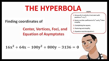 THE HORIZONTAL HYPERBOLA: FINDING COORDINATES OF CENTER, VERTICES, FOCI AND EQUATION OF ASYMPTOTES