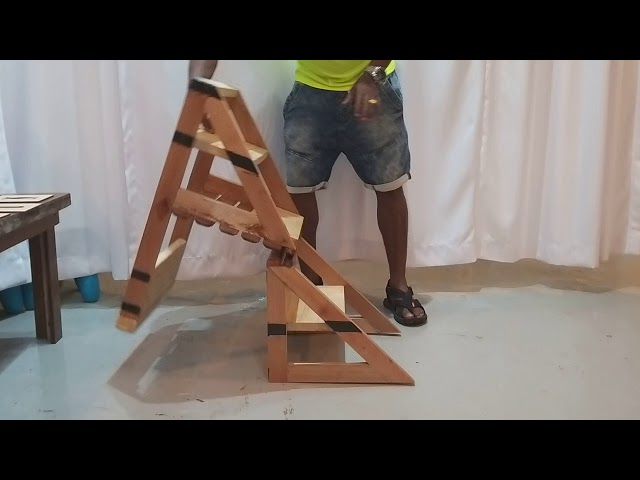 Como hacer una SILLA ESCALERA de madera sólida DIY Step Ladder Chair Easy 