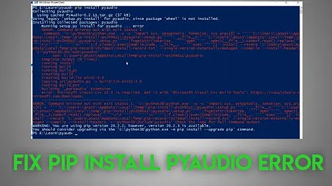 pip install pyaudio error fixed in 2020