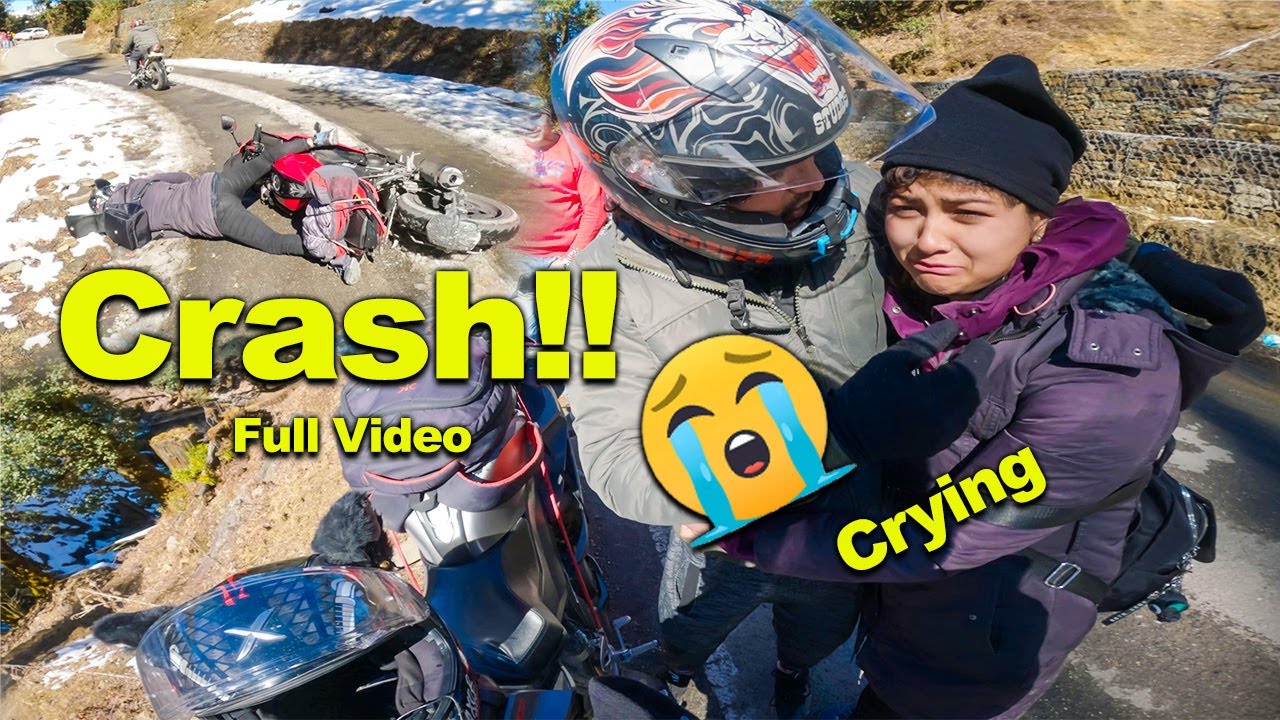 Motorcycle Rider Crying ACCIDENT of a Girl Rider on Black Ice | Crying After the crash - YouTube