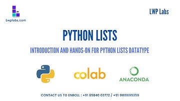 5. Python Lists - Introduction and Hands On | LWP Labs | Learn Data Science