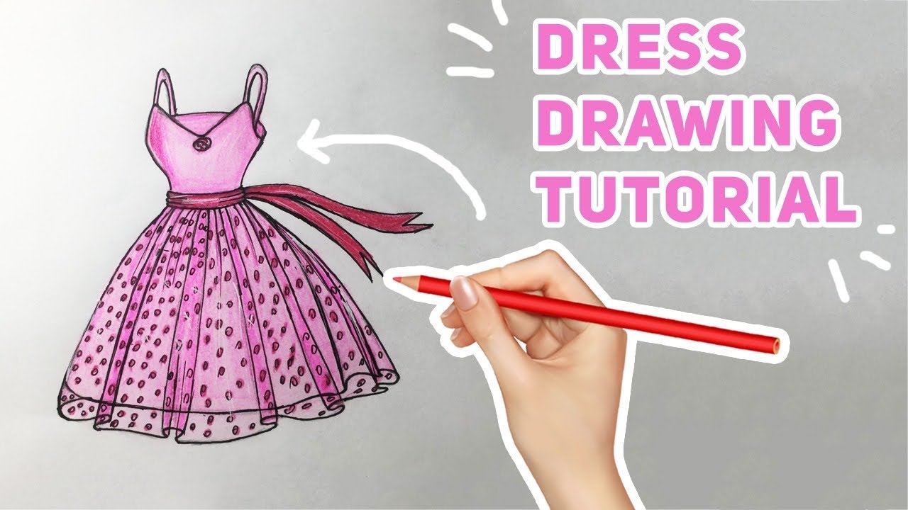 How to draw a dress design easy way for beginner fashion dress