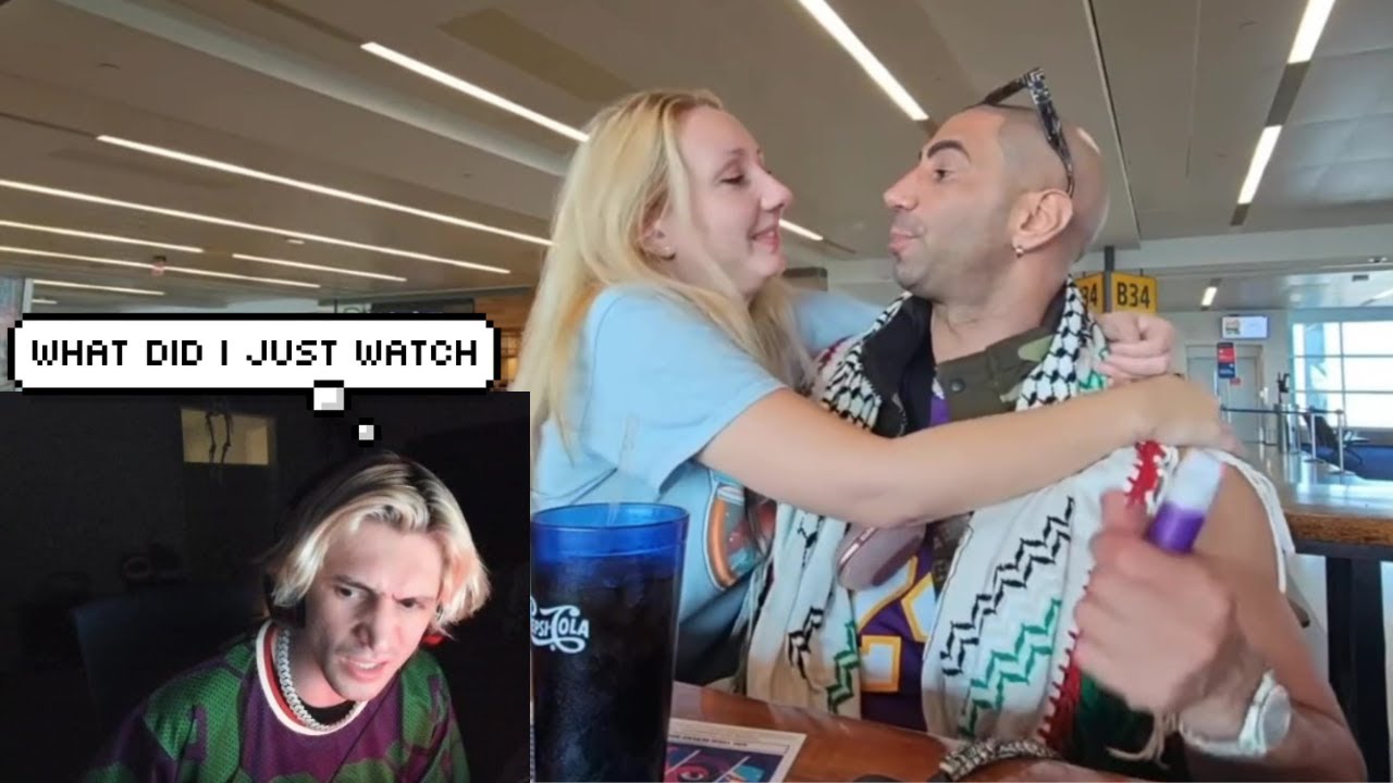 xQc reacts to Fousey having s*x Drunk Trafficking Victim at Airport